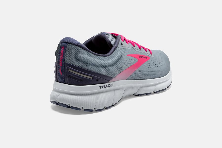 Brooks Running Shoes - Trace Road Womens - Grey/Pink - RNG-926714